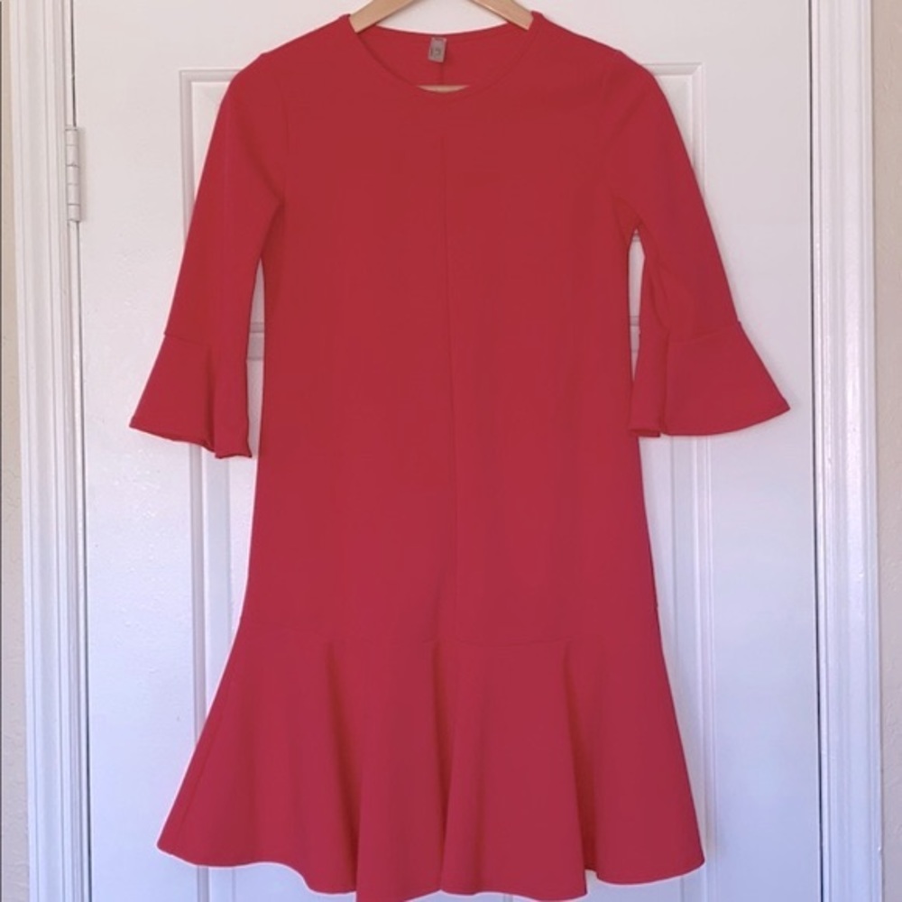 Coral bell sleeves dress